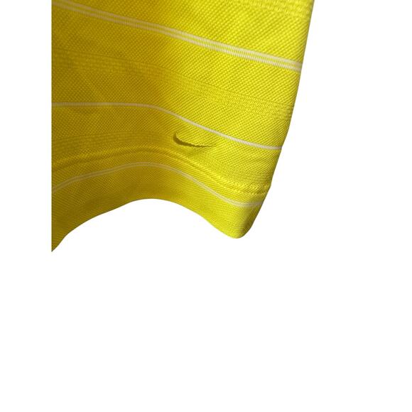 NIKE GOLF Dri-Fit Yellow & White Stripe Sleeveless Polo Shirt Women's XL New - Picture 6 of 8